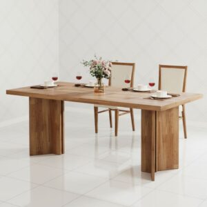 Rectangular Farmhouse Dining Table - Rustic Wooden Kitchen Table