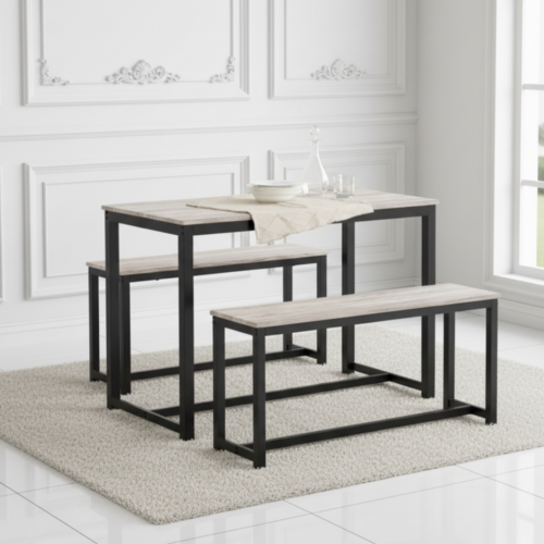 MyHomeStore Modern Dining Table Set - 4 Chairs, Compact & Stylish