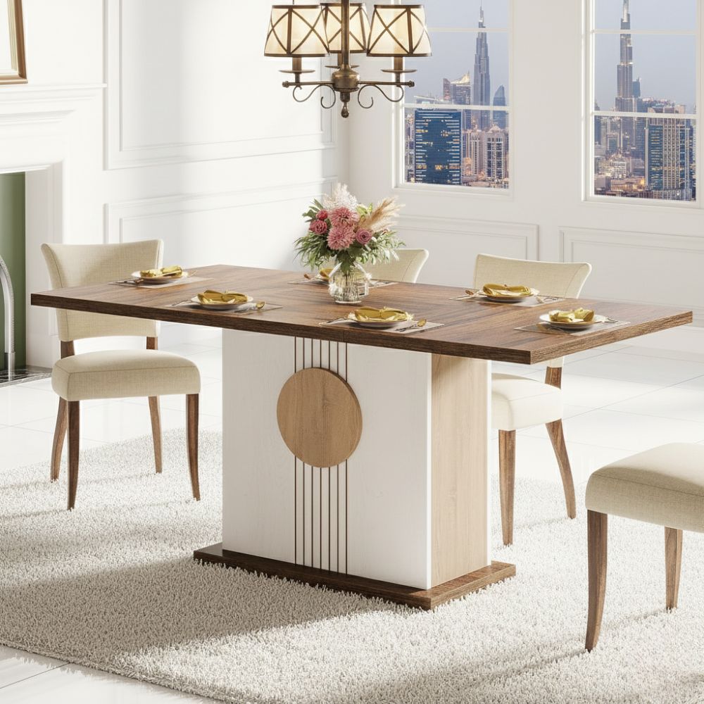 MYS Home Farmhouse Rectangular Dining Table - Versatile & Spacious