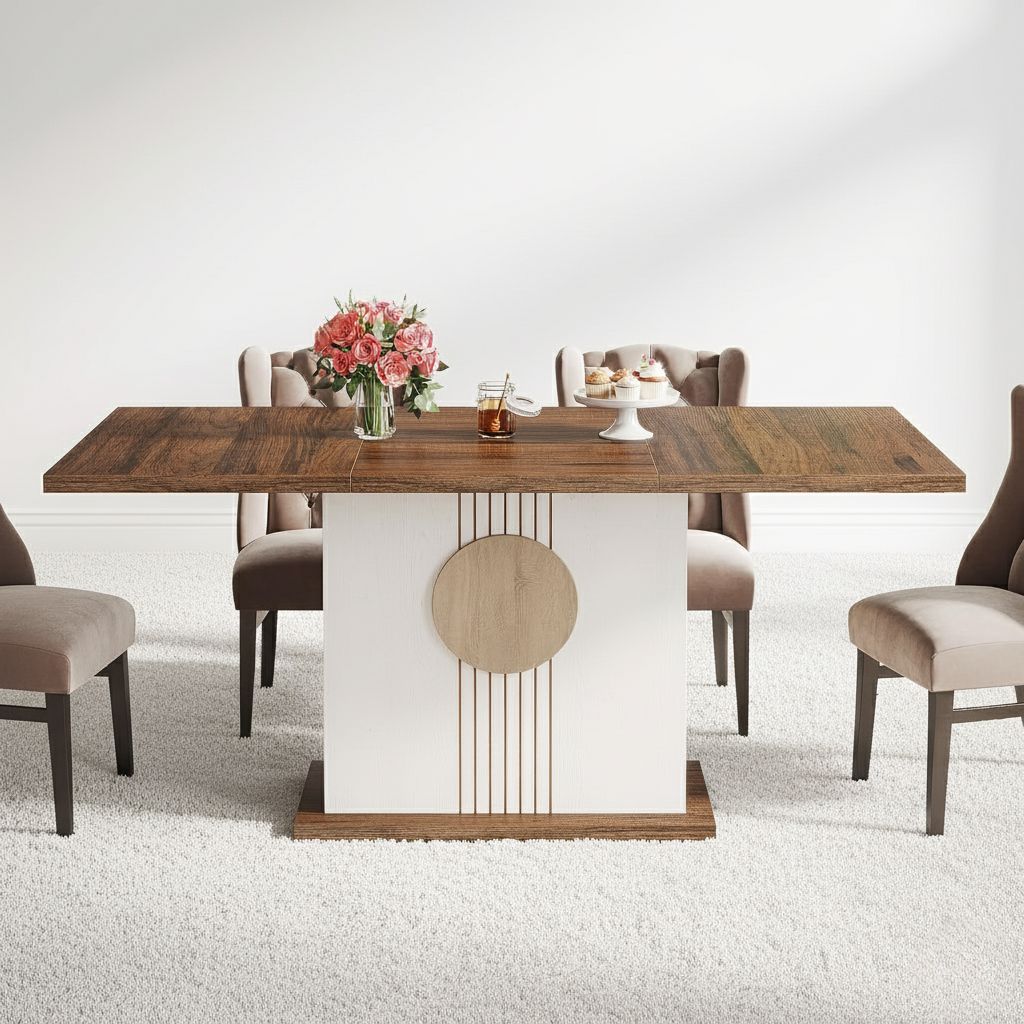 Cozy Gatherings Rectangular Farmhouse Dining Table - Rustic Elegance