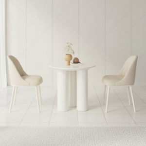 Cream White Dining Table - Stylish & Practical Design for Everyday Meals and Home Dining