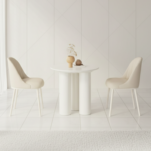 Cream White Dining Table - Stylish & Practical Design for Everyday Meals and Home Dining