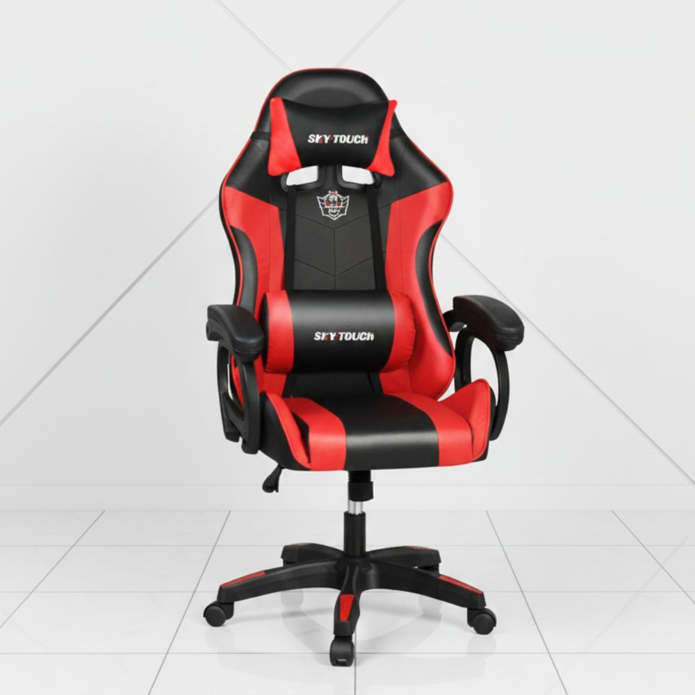 black ergonomic gaming chair with lumbar support