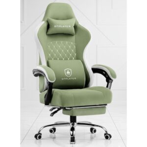 ergonomic gaming chair with footrest and armrests