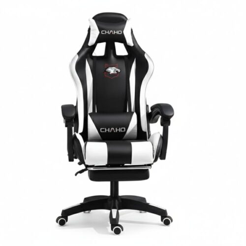 ergonomic gaming chair with footrest and 360 swivel