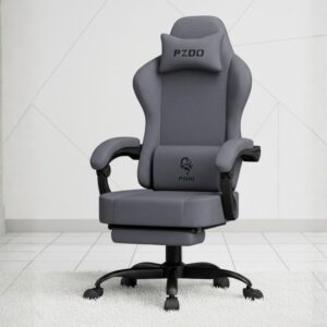 ergonomic gaming chair with footrest adjustable