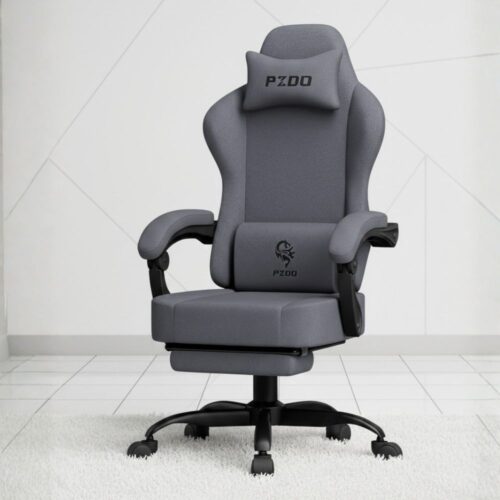 ergonomic gaming chair with footrest adjustable