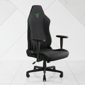 grey ergonomic gaming chair with lumbar support