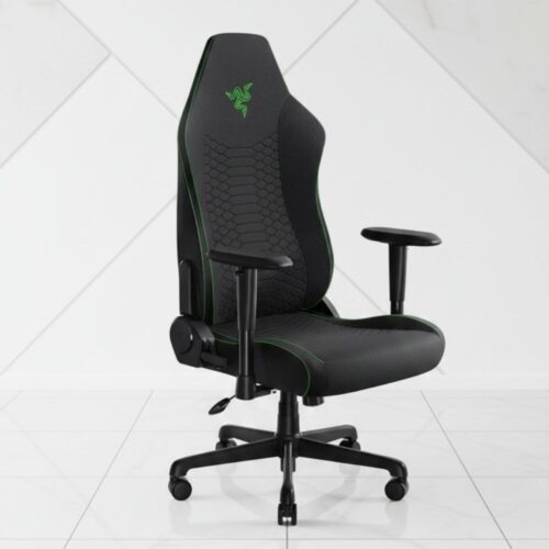 grey ergonomic gaming chair with lumbar support