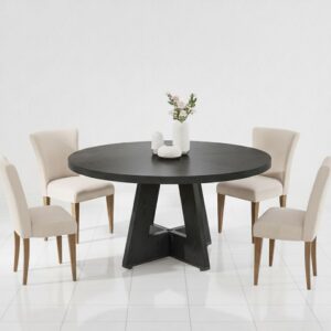 Rectangular Dining Table with Metal Legs - Modern Farmhouse Style, Thickened Tabletop for Kitchen & Dining Room