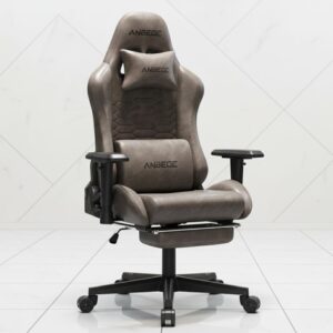 ergonomic reclining gaming chair with footrest