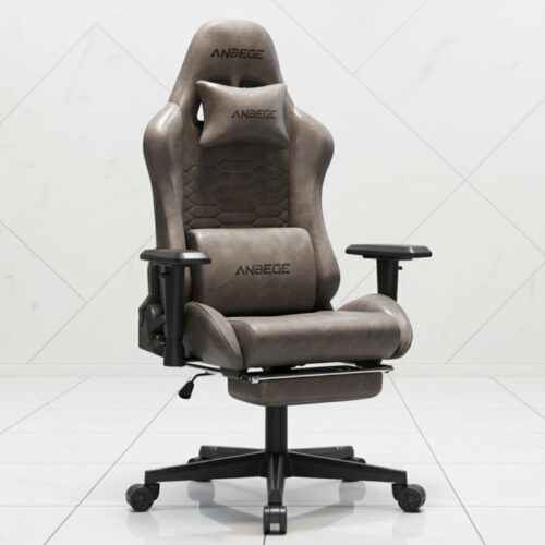 ergonomic reclining gaming chair with footrest