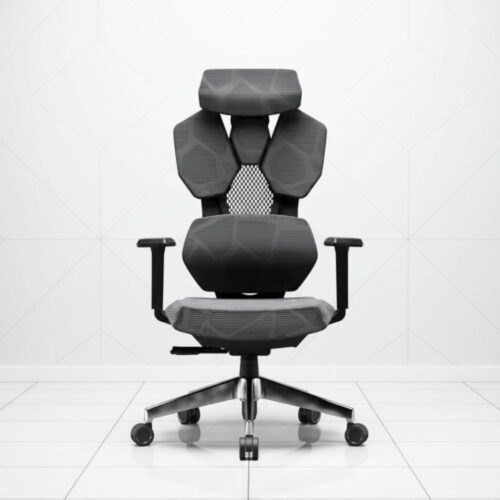 black and red ergonomic gaming chair with lumbar support