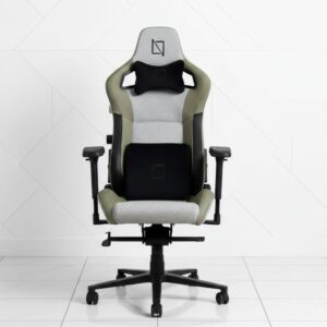 spearmint ergonomic gaming chair with lumbar support and footrest