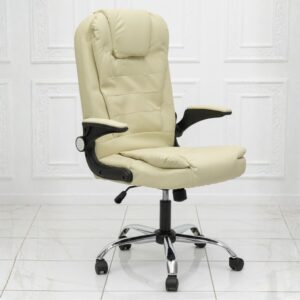 off white leather gaming chair