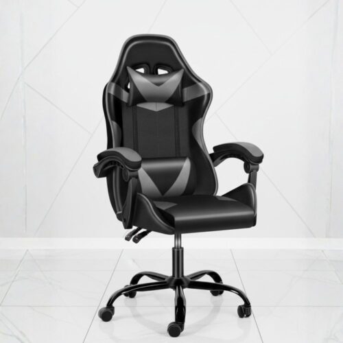 black ergonomic gaming chair with lumbar support adjustable