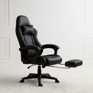 ergonomic gaming chair with retractable footrest reclining adjustable