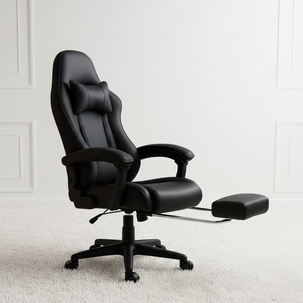 ergonomic gaming chair with retractable footrest reclining adjustable