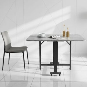 Wooden Rectangular Folding Dining Table - Compact Space-Saving Design for Kitchen & Small Apartments