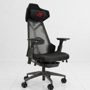 black ergonomic gaming chair with lumbar support