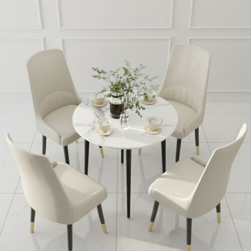 Compact Round Dining Table 80CM - Space-Saving Design Ideal for Kitchen and Small Dining Areas