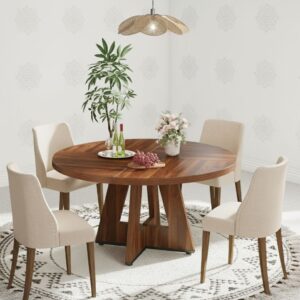 Farmhouse Dining Table - Rustic Style Dinner Table for Kitchen, Living Room, and Home Use