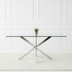 Stainless Steel Rectangular Dining Table - 120x80x75cm Dimensions for Home Dining & Kitchen