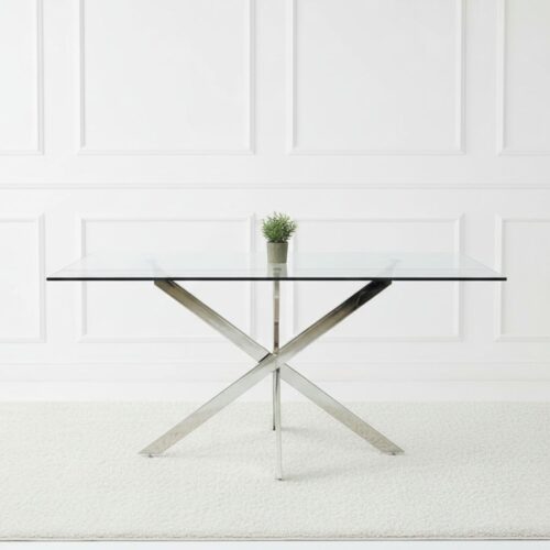 Stainless Steel Rectangular Dining Table - 120x80x75cm Dimensions for Home Dining & Kitchen