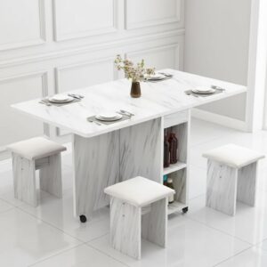 120x60cm Foldable Portable Movable Dining Table - Space Saving Design for Compact Living