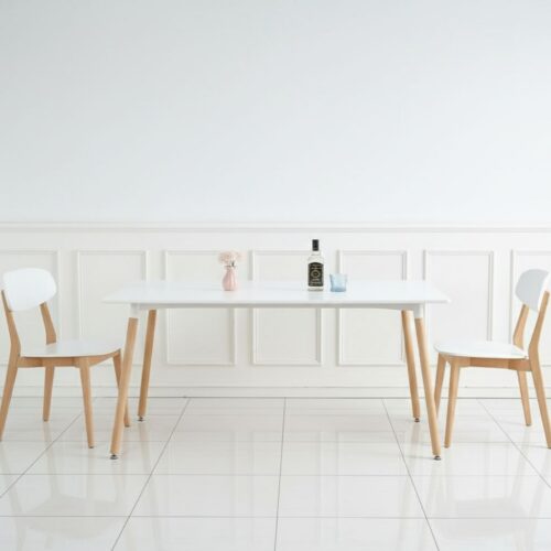 White Dining Table Without Furniture L150xW90xH75cm - Versatile Table for Home Dining Areas