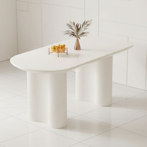 Rectangular Dining Table - Modern Design with Metal Legs 120cm for Kitchen & Home Office