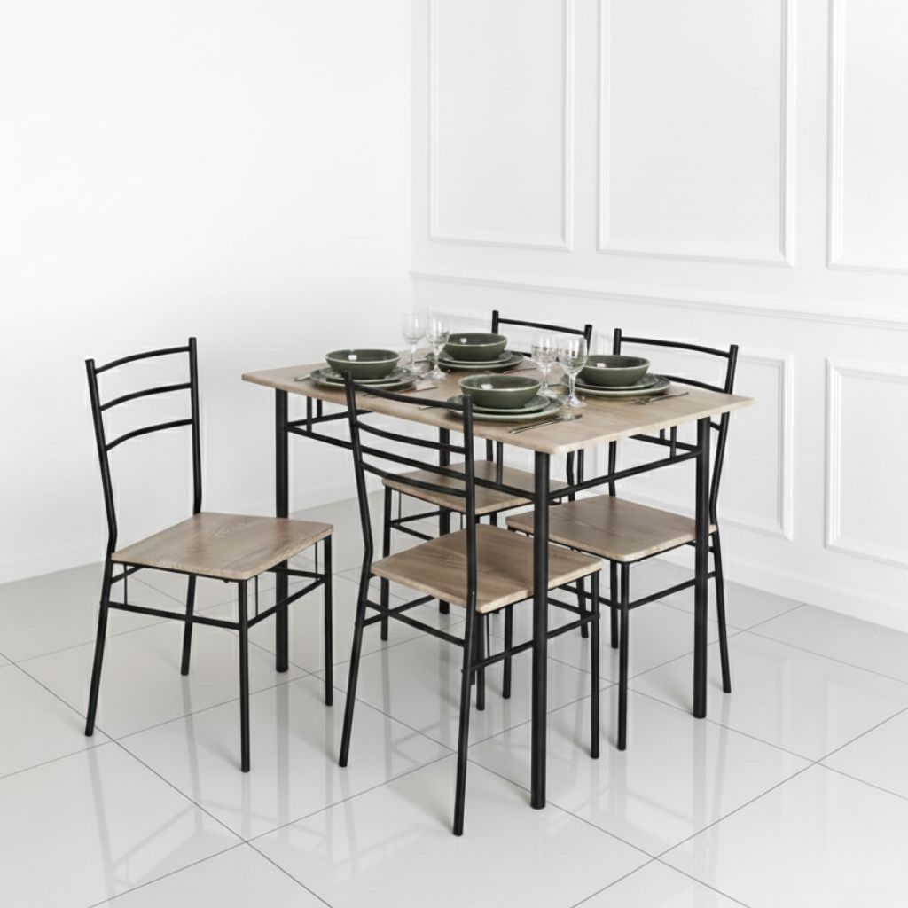 Space-Saving Rectangular Dining Table Set for 2, Perfect for Compact Kitchens and Breakfast Nooks