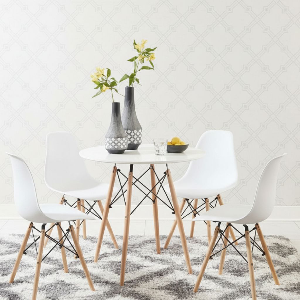 Rectangular Dining Table - Cushioned and Scratch-Resistant for Modern Apartments & Compact Living Spaces