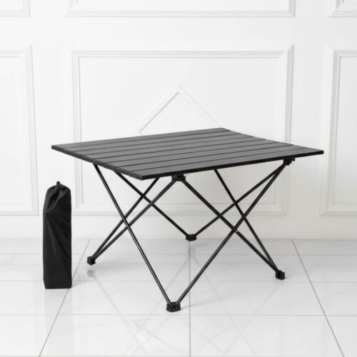 Aluminium Alloy Outdoor Folding Portable Dining Table - Compact 68x46x40cm for Camping and Beach Trips