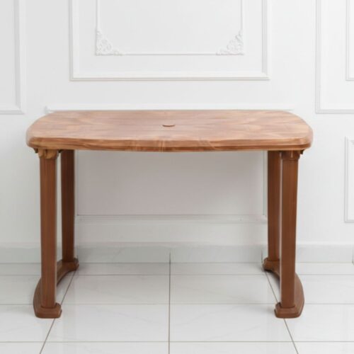 4 Seater Wooden Dining Table with Elegant Sandalwood Finish - Ideal for Home & Dining Room