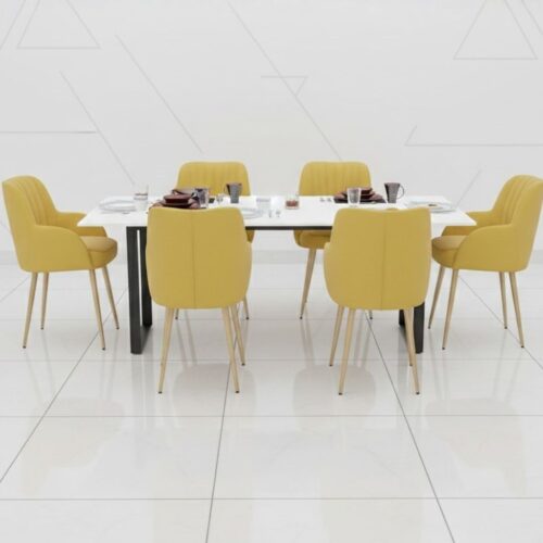 8 Seater Modern Wooden Dining Table - Elegant Design for Kitchen and Living Room Furniture