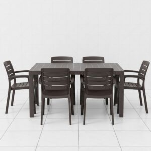 6 Seater Outdoor Dining Table - Durable Cedargrain Design Perfect for Patio, Garden & Balcony