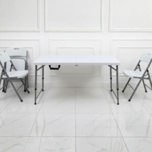 Portable Folding Plastic Dining Table - Lightweight & Durable for Outdoor, Indoor, Home, Kitchen, Restaurant, and Camping Use