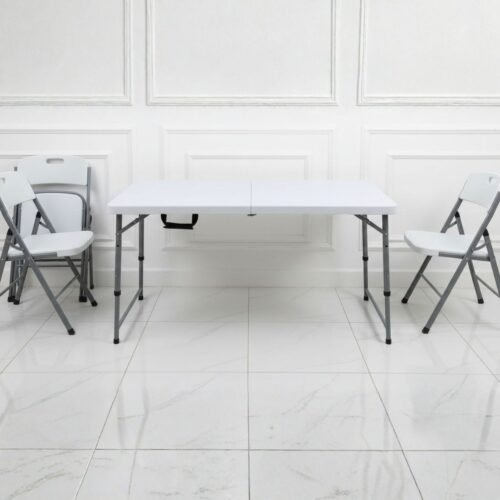 Portable Folding Plastic Dining Table - Lightweight & Durable for Outdoor, Indoor, Home, Kitchen, Restaurant, and Camping Use