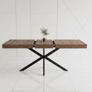 6-8 Seater Extendable Rectangular Dining Table - Farmhouse Style Expandable Kitchen & Dining Room Table for Small Spaces