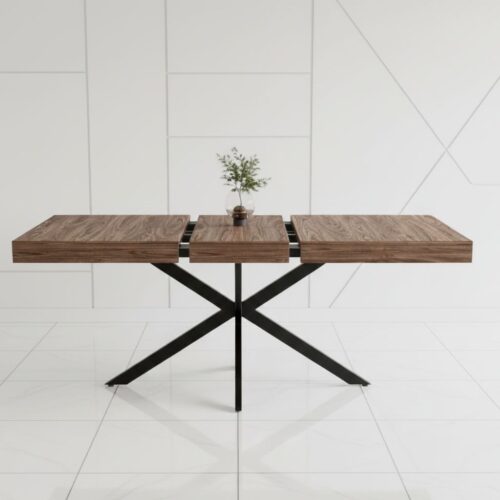 6-8 Seater Extendable Rectangular Dining Table - Farmhouse Style Expandable Kitchen & Dining Room Table for Small Spaces