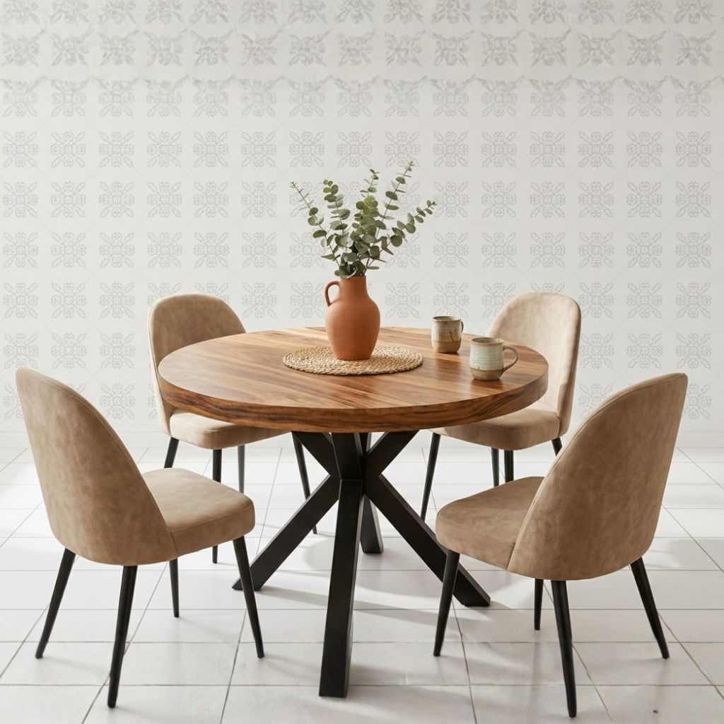 Round Dining Table - Versatile and Space-Saving Design for Modern Kitchens and Dining Areas