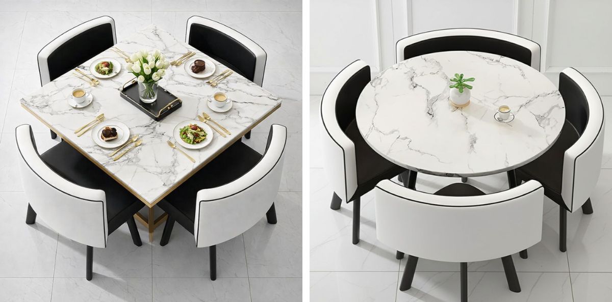 4 seater dining table set in Dubai apartment